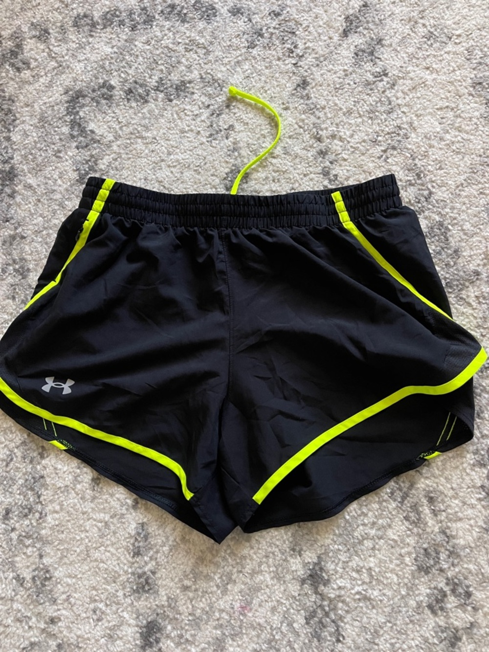 Under Armour Black Shorts with Neon Yellow Trim